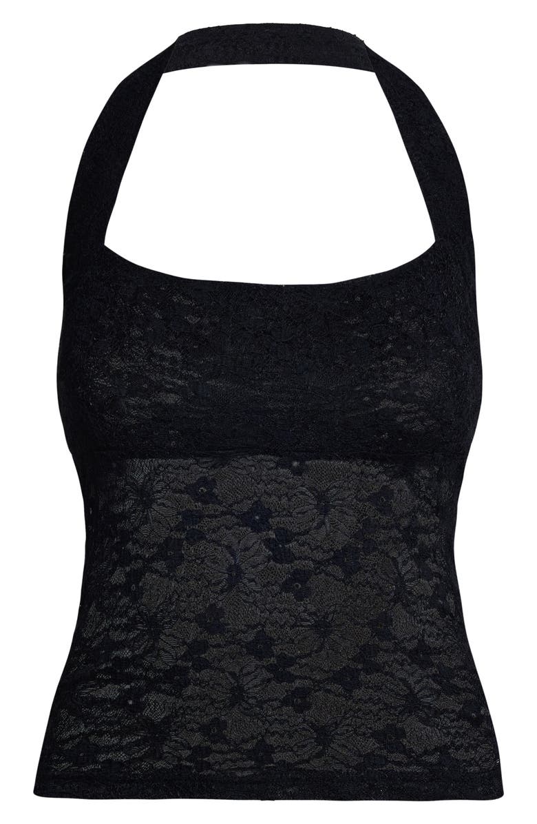 LIONESS Palisades Lace Halter Top, Alternate, color, Noir