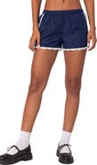 EDIKTED Kallie Lace Trim Track Shorts