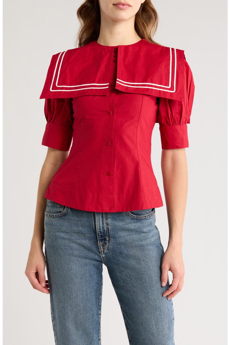 Keisha Organic Cotton Top, Main, color, RED
