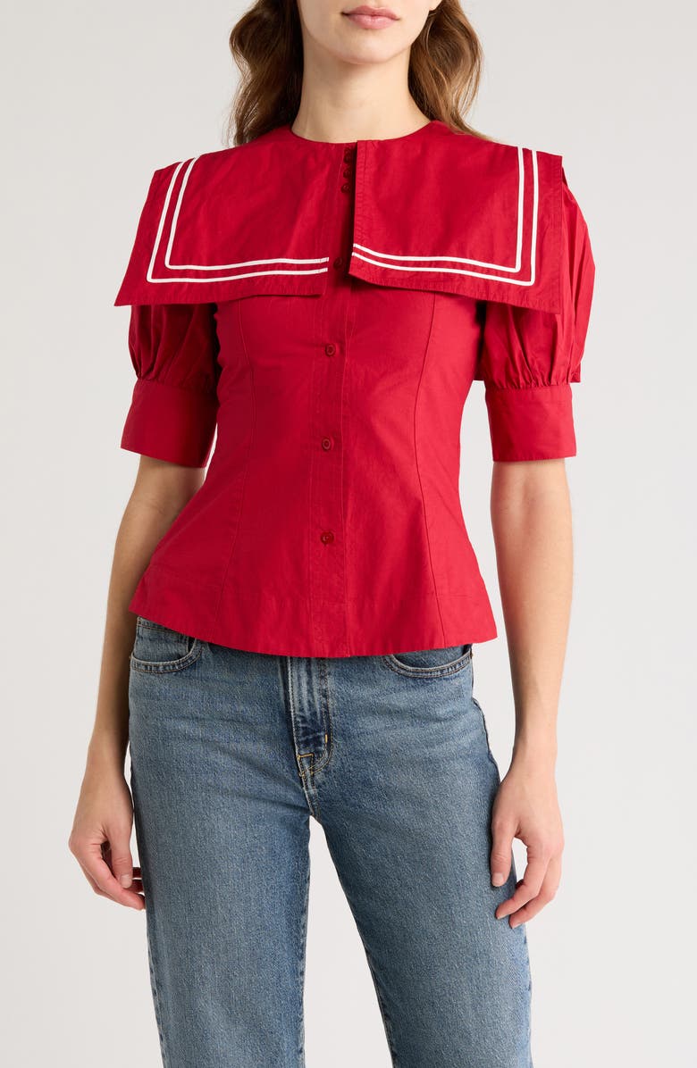 Damson Madder Keisha Organic Cotton Top, Main, color,