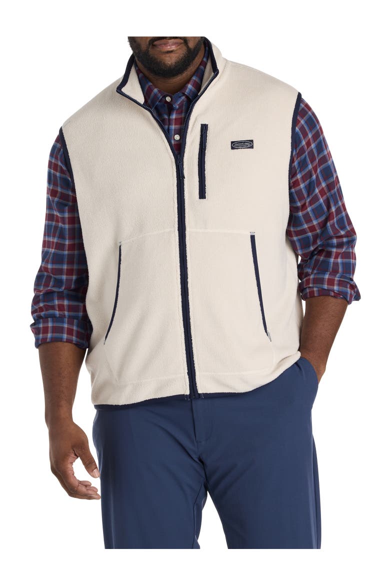 Big & Tall Bonfire Fleece Vest, Main, color, STONE