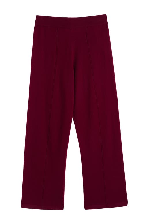 Chinti & Parker Wool & Cashmere Wide Leg Track Pant In Burgundy
