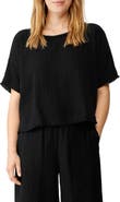 Eileen Fisher Ballet Neck Organic Cotton Boxy Top