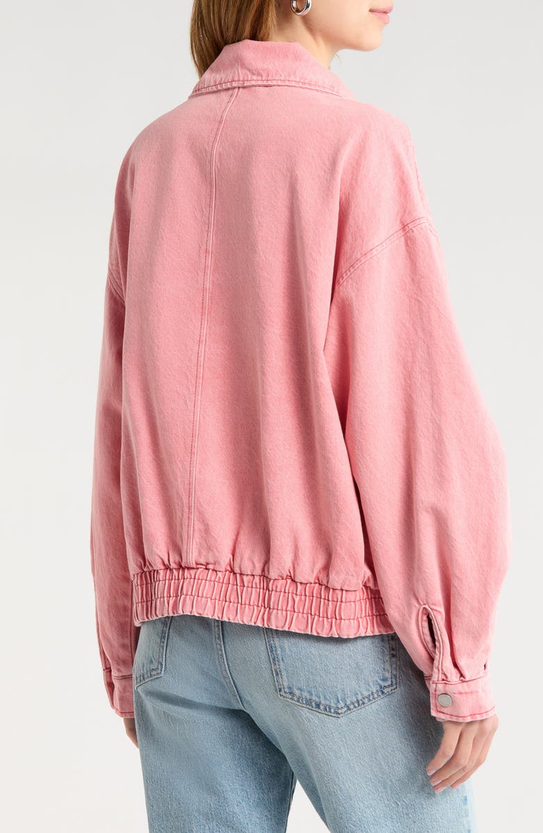 Avec Les Filles Denim Bomber Jacket, Alternate, color, Sunset