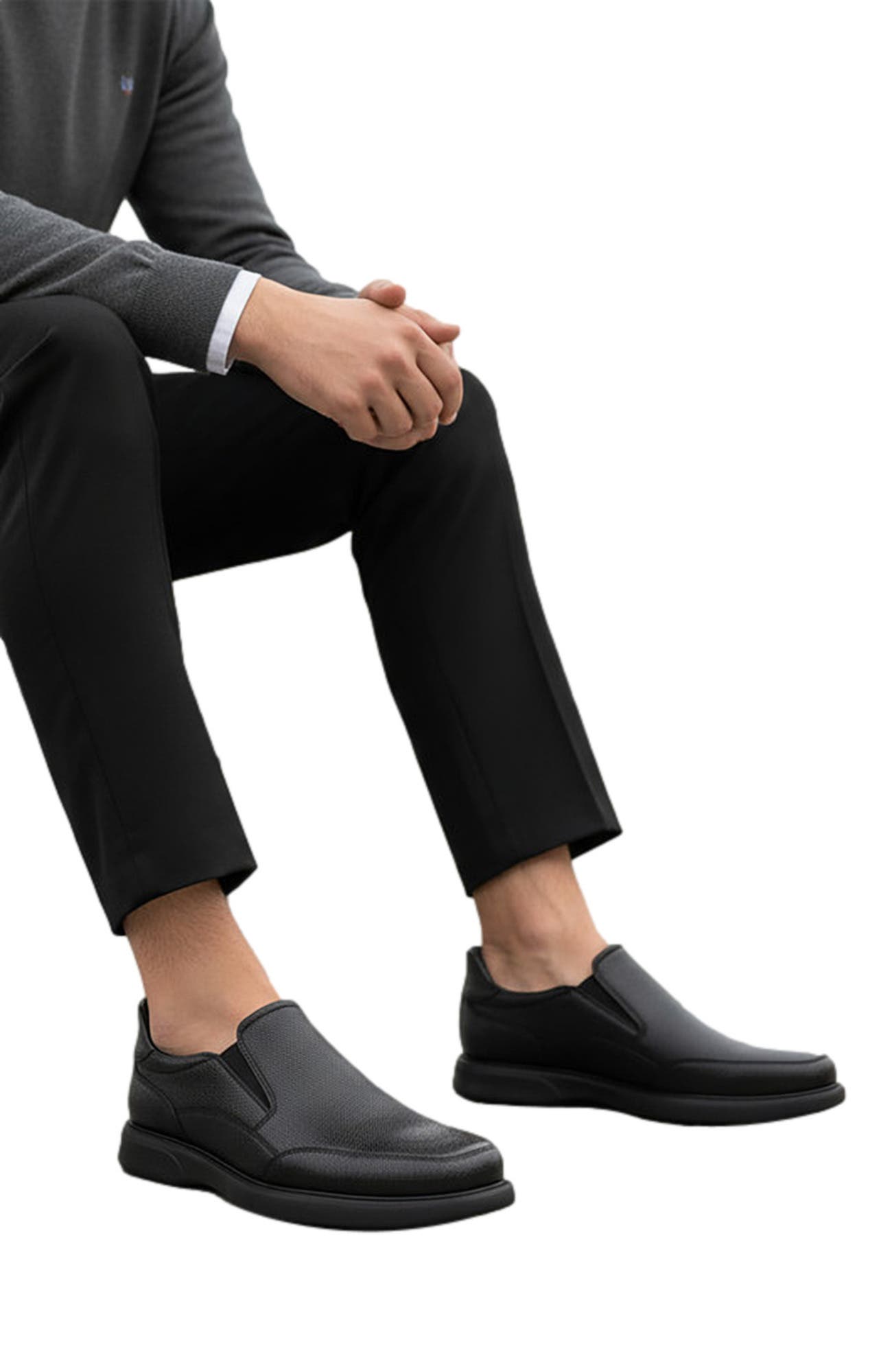 Marc Joseph New York Chicago Road Hands-Free Slip On Technology  Loafers, Alternate, color, Black Grainy Leather