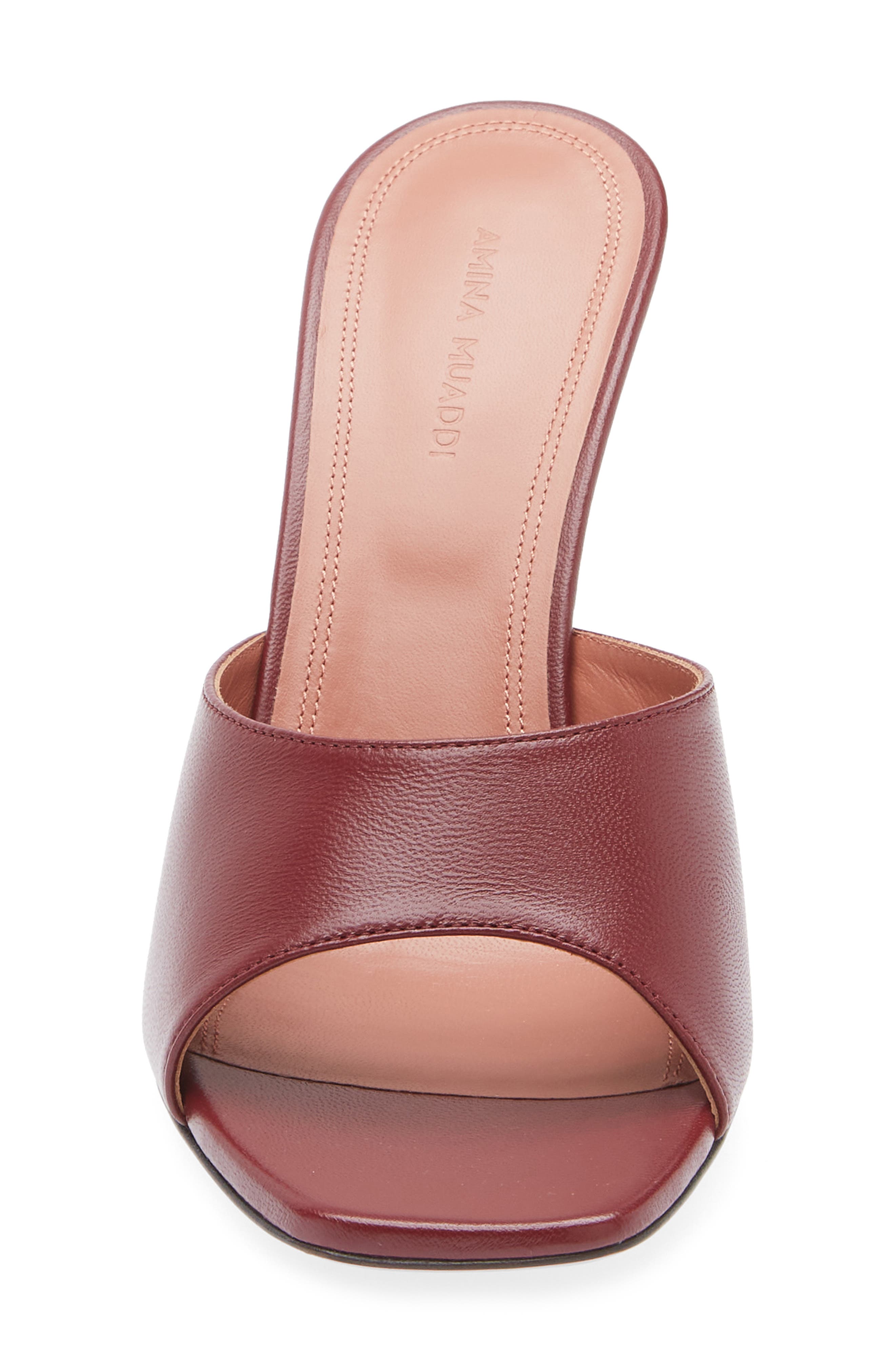 Amina Muaddi Lupita Slide Sandal, Alternate, color, Wine Nappa