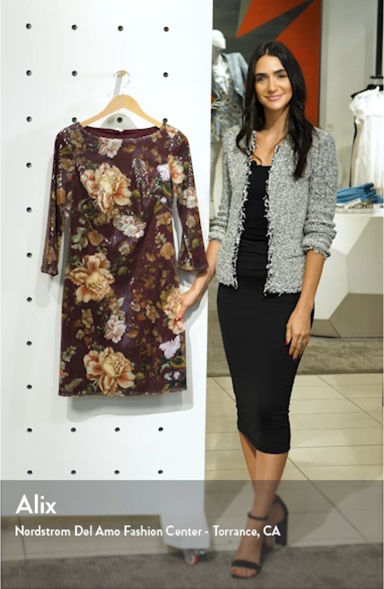 Floral Sequin Shift Dress, sales video thumbnail
