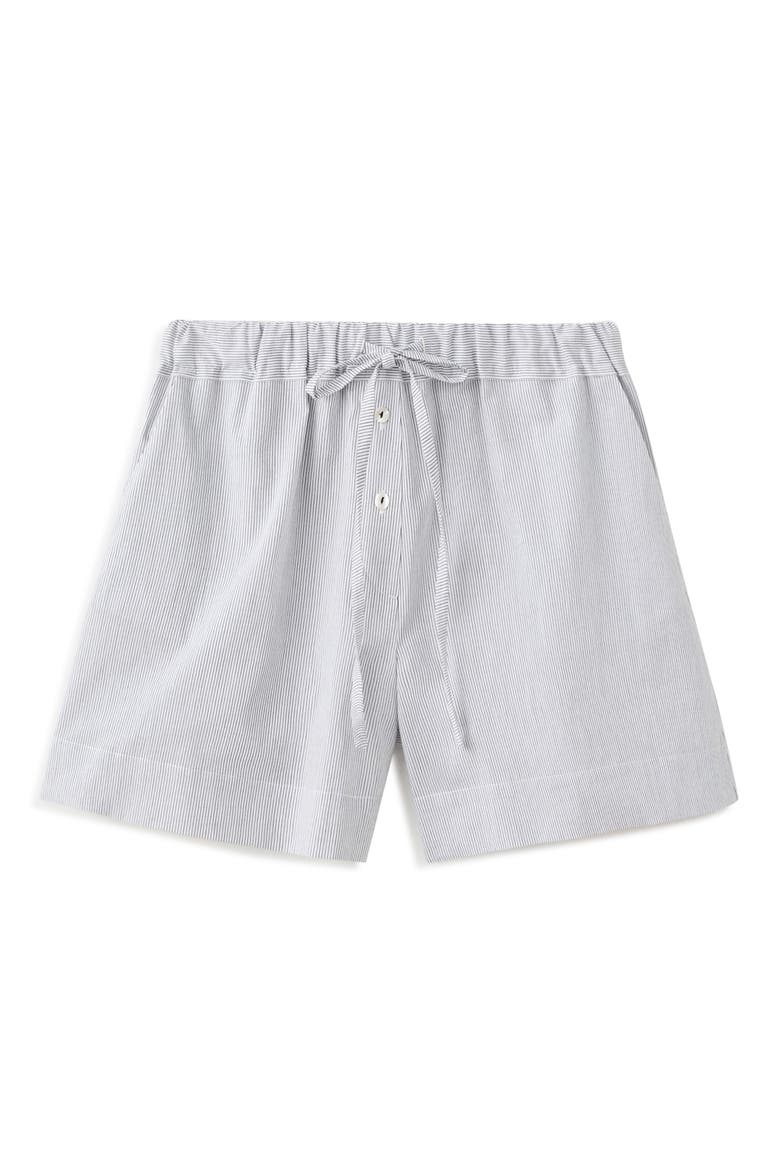 Stripe Cotton Blend Pajama Shorts, Alternate, color, WHITE