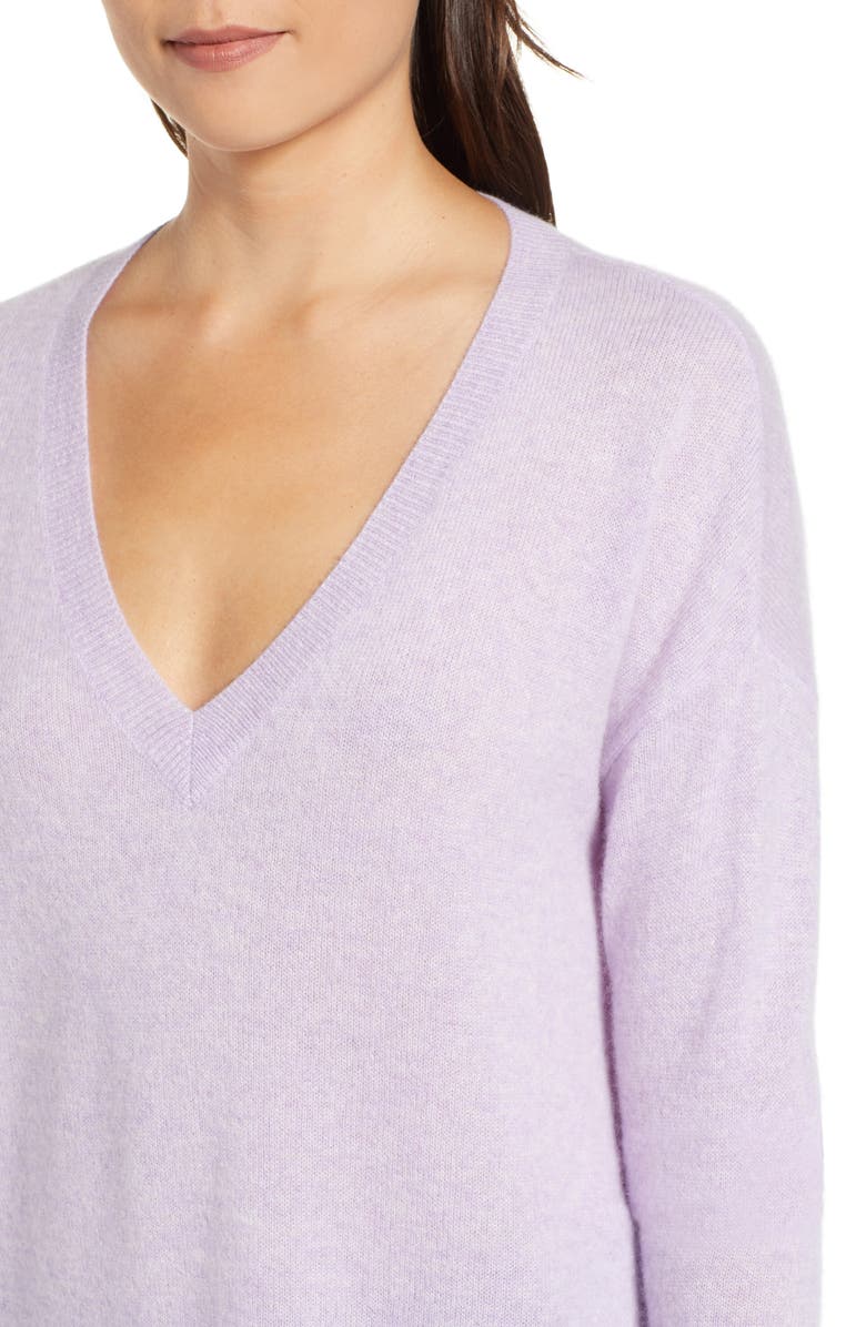 Halogen<sup>®</sup> Relaxed V-Neck Cashmere Sweater, Alternate, color,