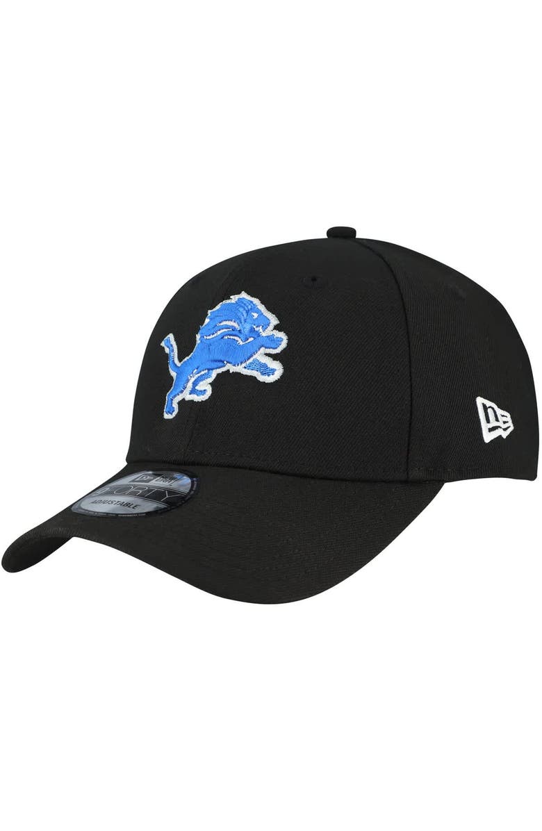 New Era Men's New Era Black Detroit Lions Primary Logo 9FORTY Adjustable Hat, Main, color, 