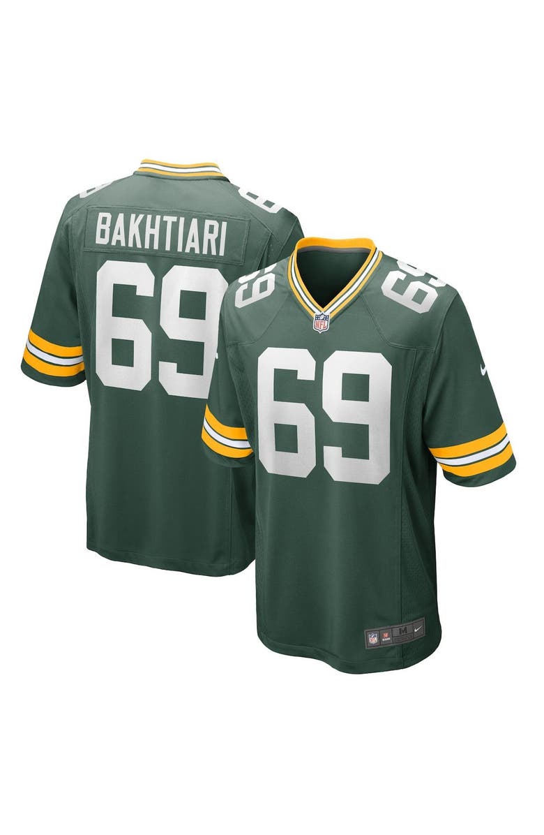 Nike Men's Nike David Bakhtiari Green Green Bay Packers Game Team Jersey, Main, color, 
