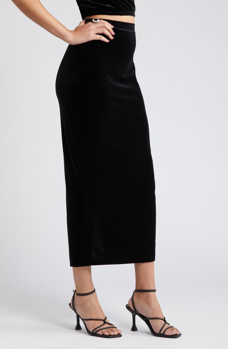 Open Edit Velour Maxi Skirt, Alternate, color,