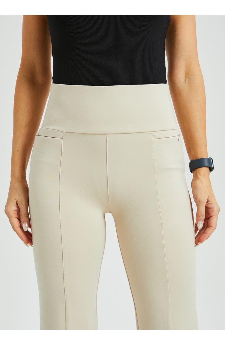 Betabrand Power Down DPYP Dress Pant Yoga Pants Flare Leg, Alternate, color, Stone