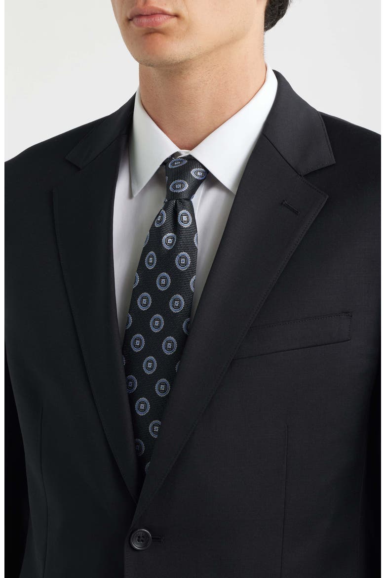 Jetsetter Standard Fit Black Stretch Wool Suit Jacket, Alternate, color, BLACK