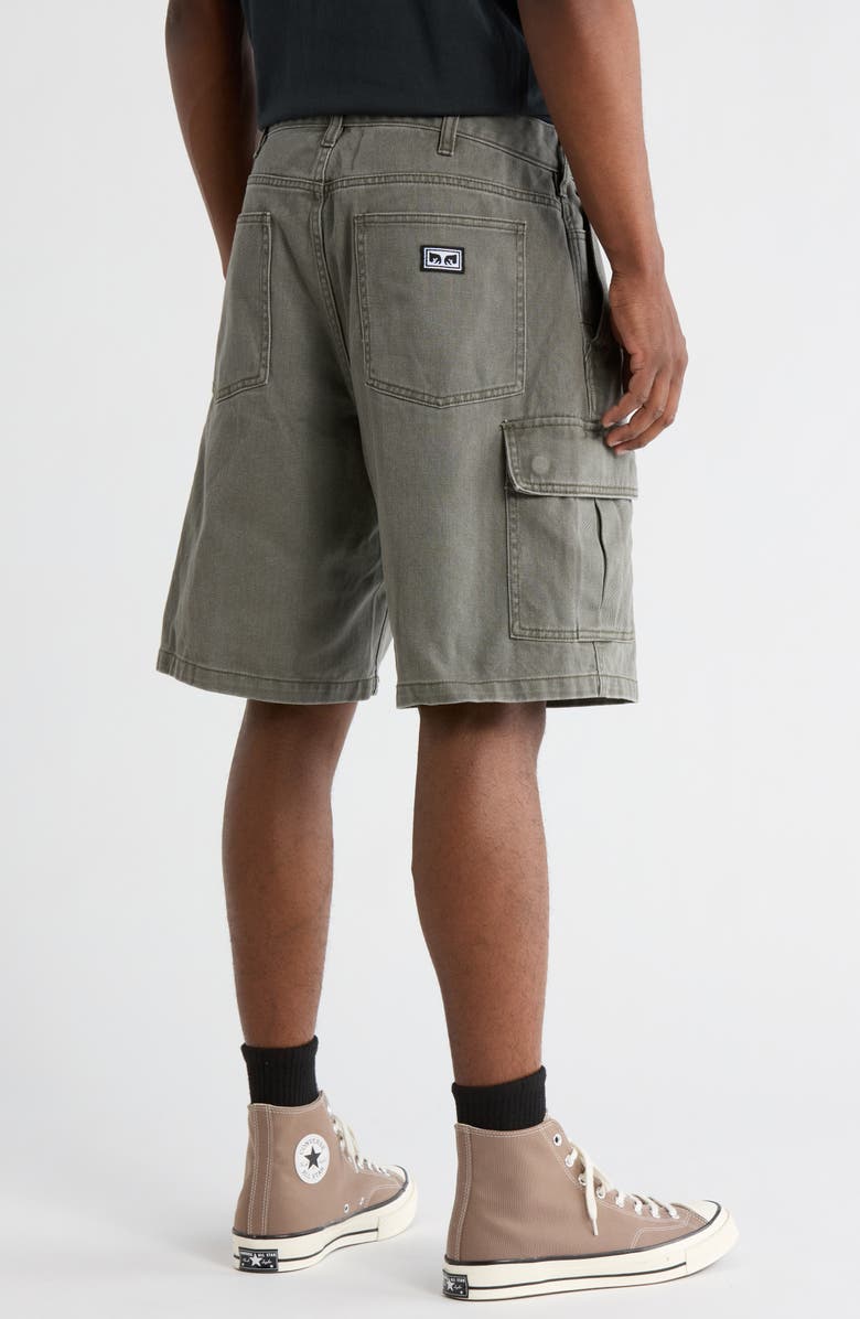 Obey Bigwig Baggy Denim Cargo Shorts, Alternate, color, Grape Leaf Faded Wash