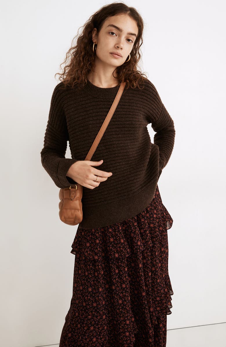 Madewell Elsmere Pullover Sweater, Alternate, color, Heather Brunette