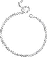 CZ by Kenneth Jay Lane Bezel Round Cubic Zirconia Tennis Anklet