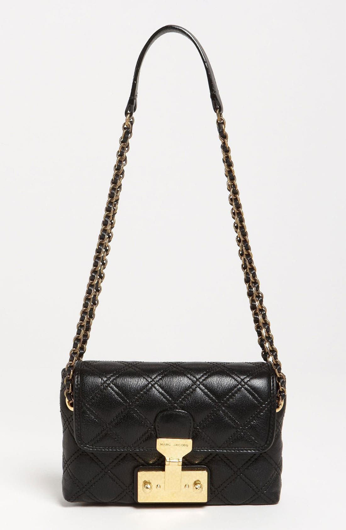 'Baroque - Single' Leather Shoulder Bag, Main, color, BLACK