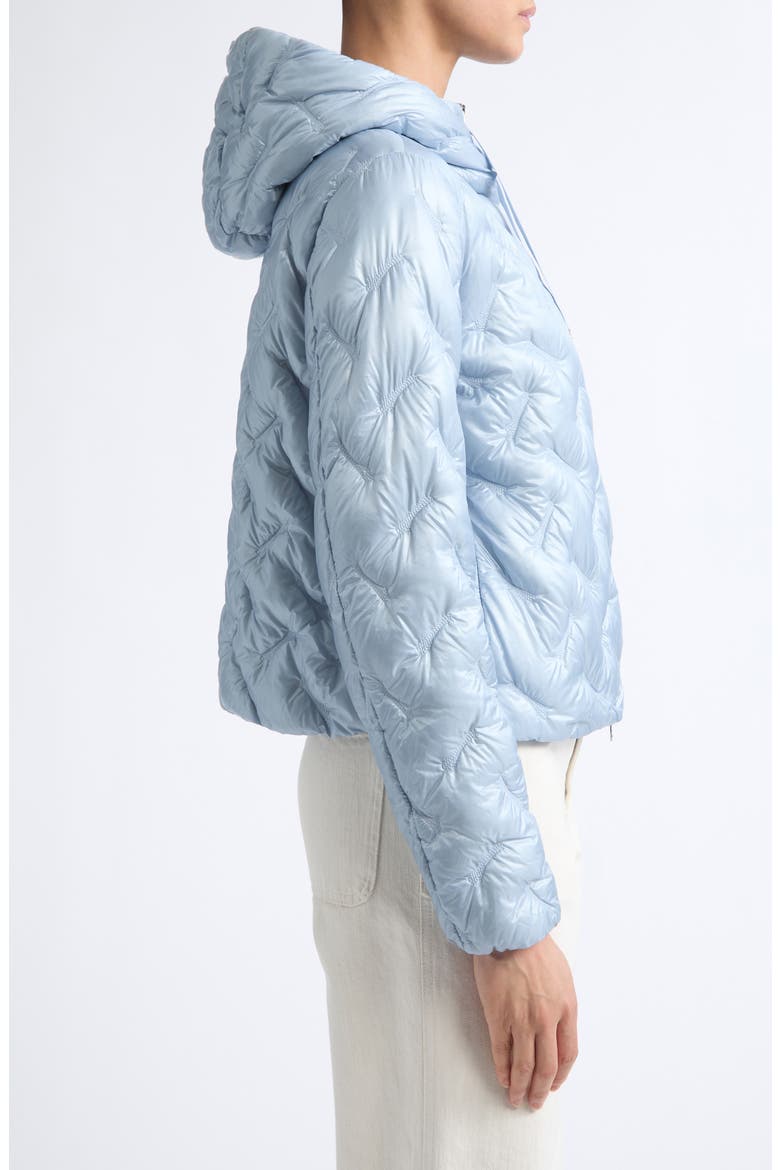 Shiny Short Hooded Down Puffer Jacket, Alternate, color, 9004 CELESTE