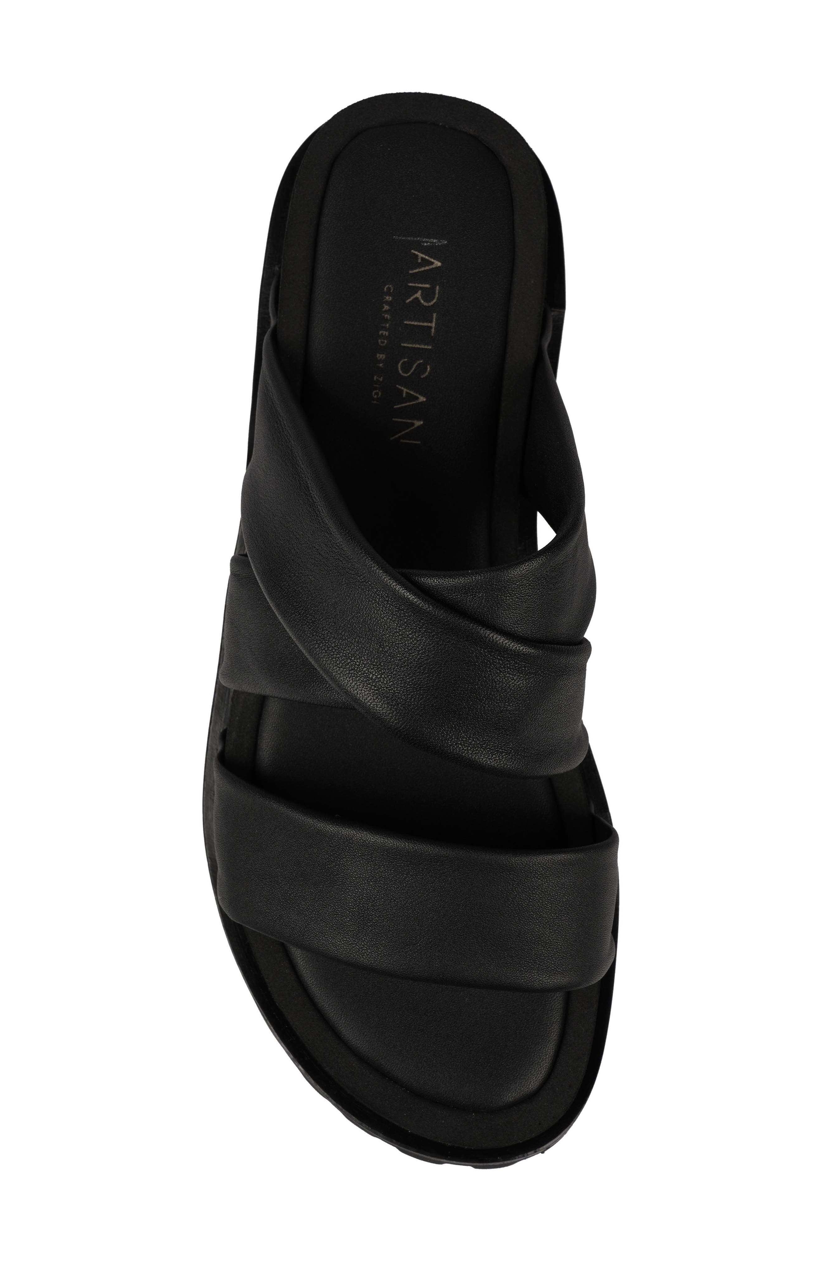 Artisan Crafted By Zigi Elixa Platform Sandal, Alternate, color, Black Leather