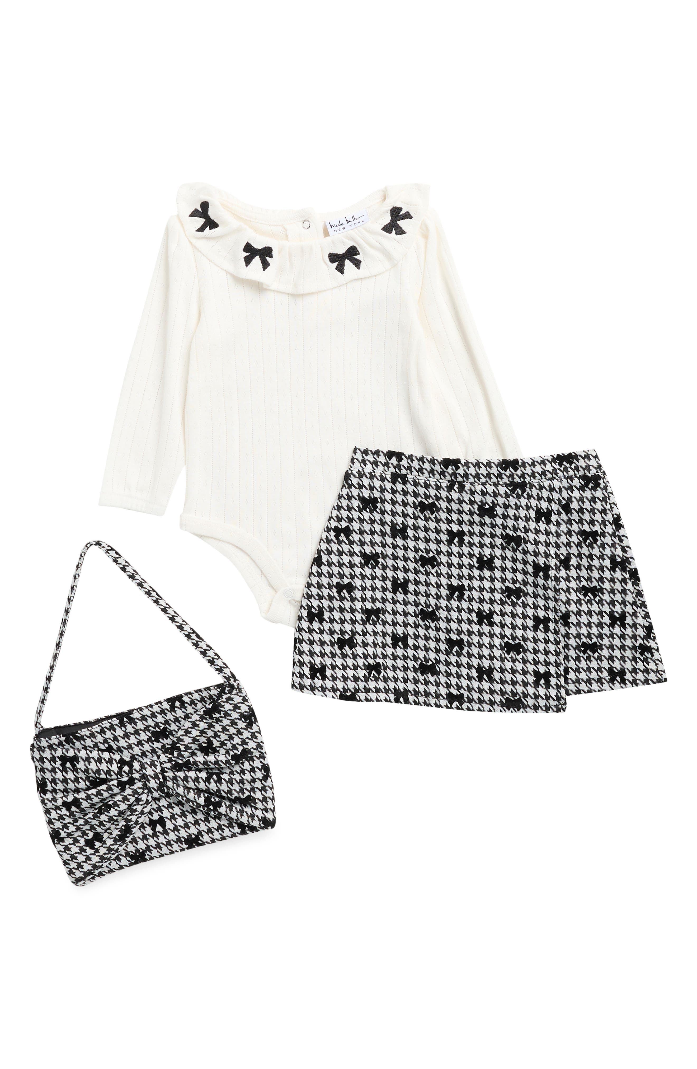 Kids' Bow Bodysuit, Skort & Bag 3-Piece Set