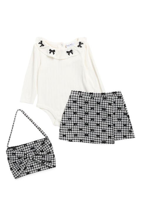 Kids' Bow Bodysuit, Skort & Bag 3-Piece Set