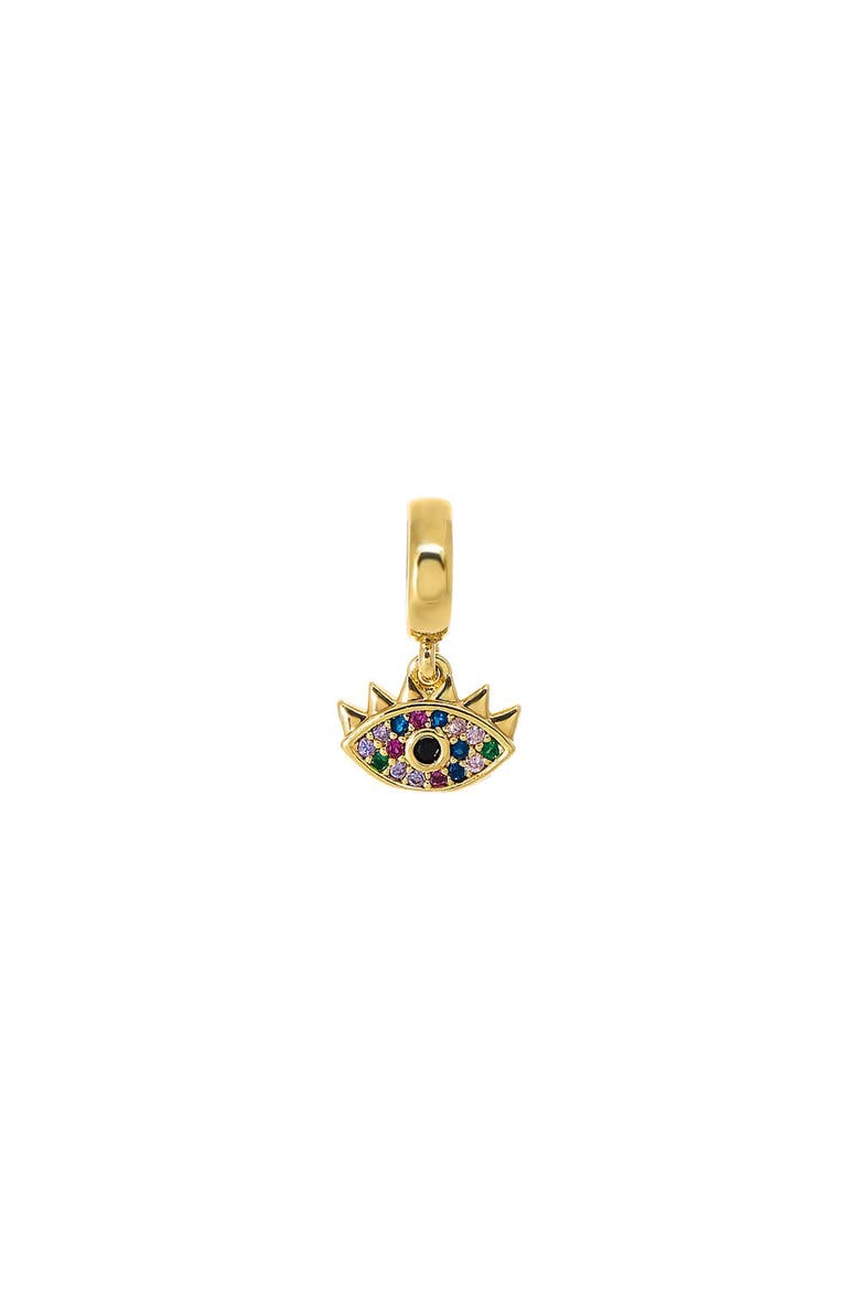 Multi-Color CZ Evil Eye Charm, Main, color, Multi Color