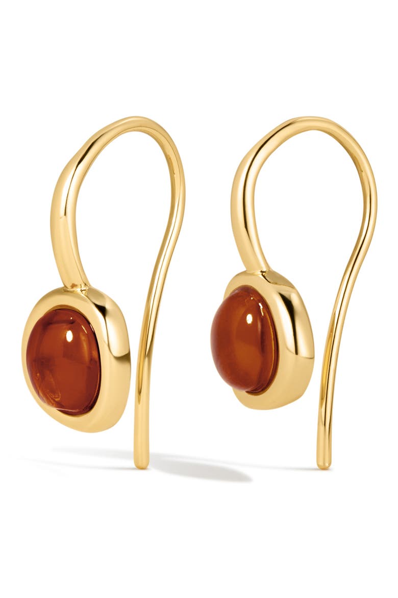 The Amber Honey Hook Threader Earrings, Main, color, GOLD