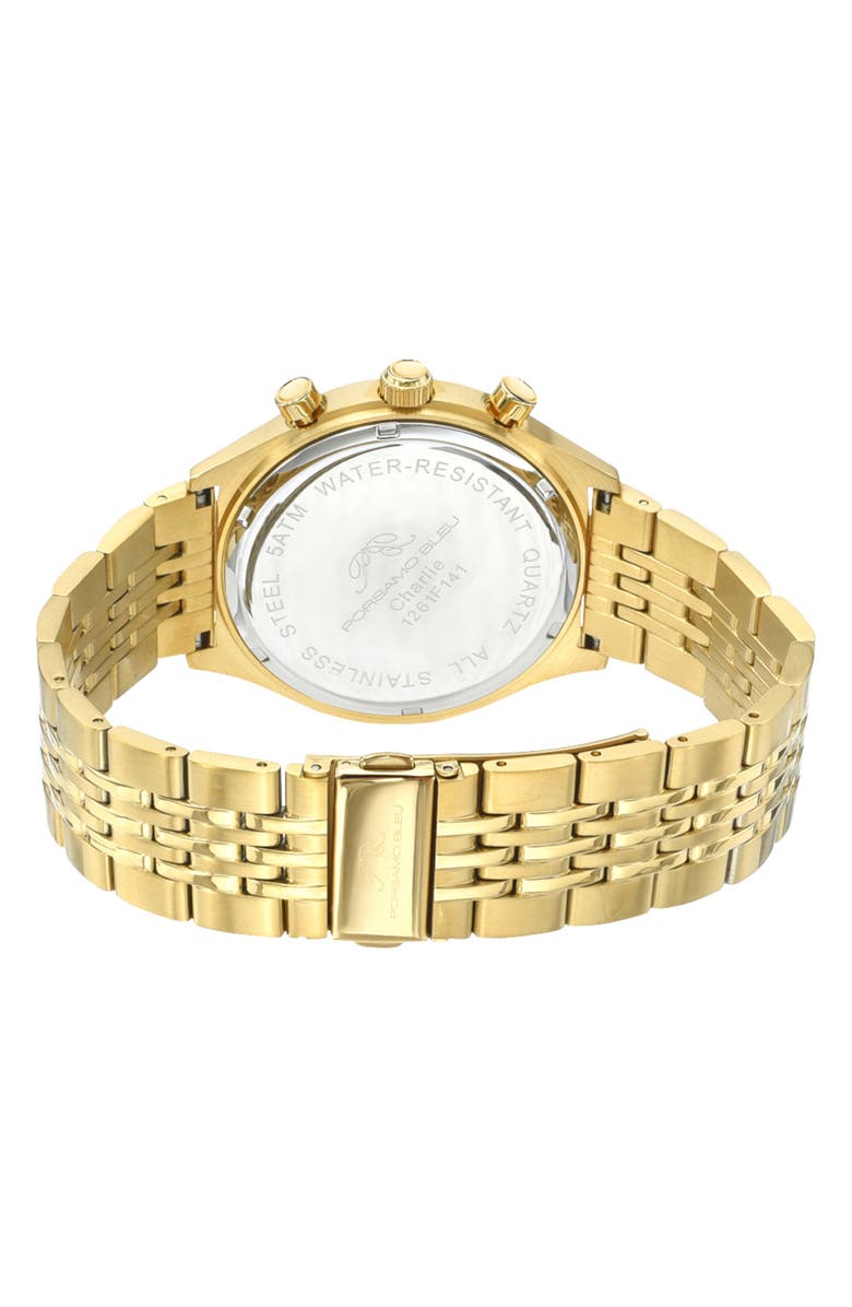 PORSAMO BLEU Charlie Multifunction Bracelet Strap Watch, 45mm, Alternate, color, Gold