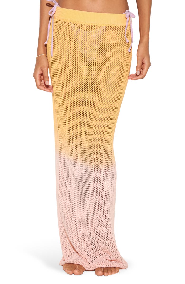 Spiritual Gangster Carmen Crochet Maxi Skirt, Main, color, Sorbet