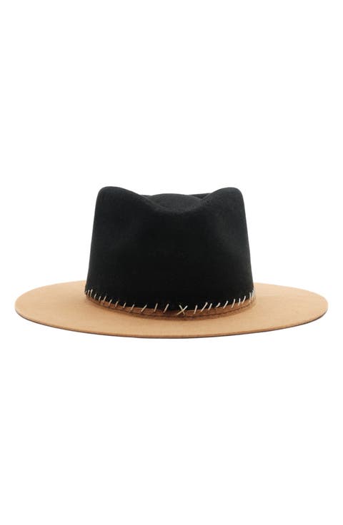 Colorblock Wool Fedora