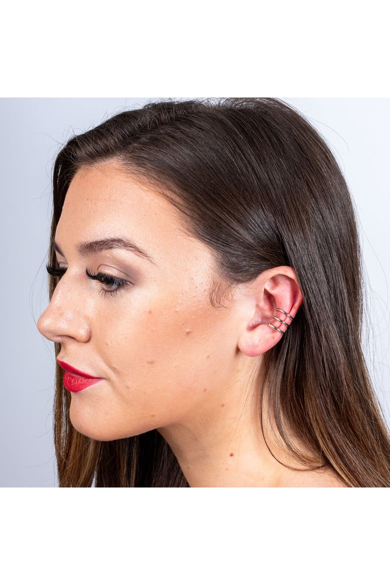 Waterfall Triple Ear Cuff, Alternate, color, Sterling Silver