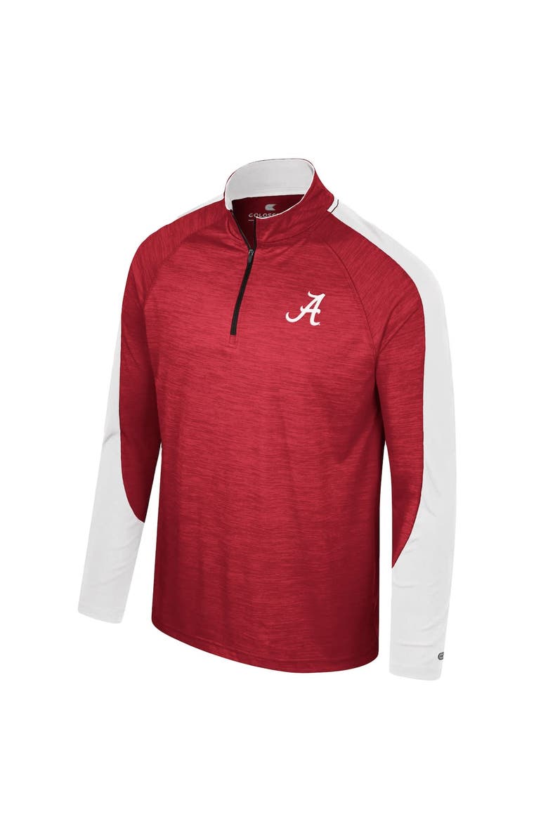 COLOSSEUM Men's Colosseum Crimson Alabama Crimson Tide Langmore Raglan Quarter-Zip Top, Alternate, color, 