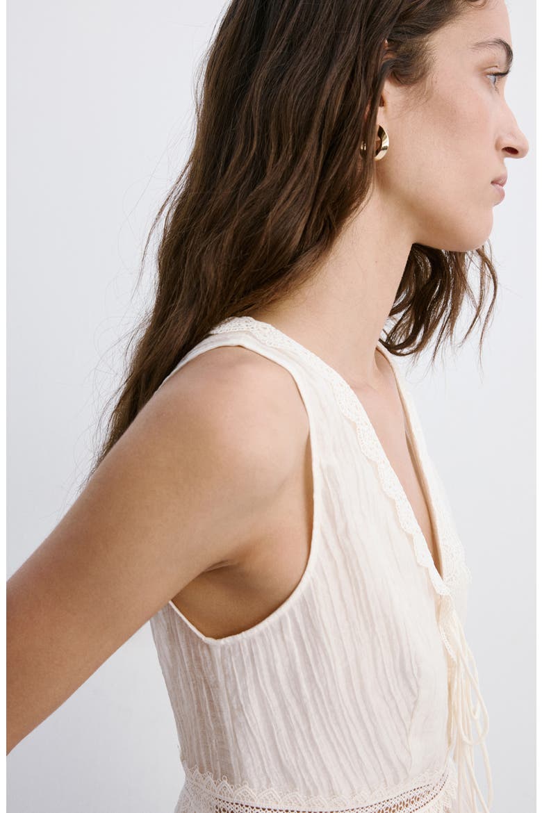 Elena Lace Peplum Top, Alternate, color, ECRU
