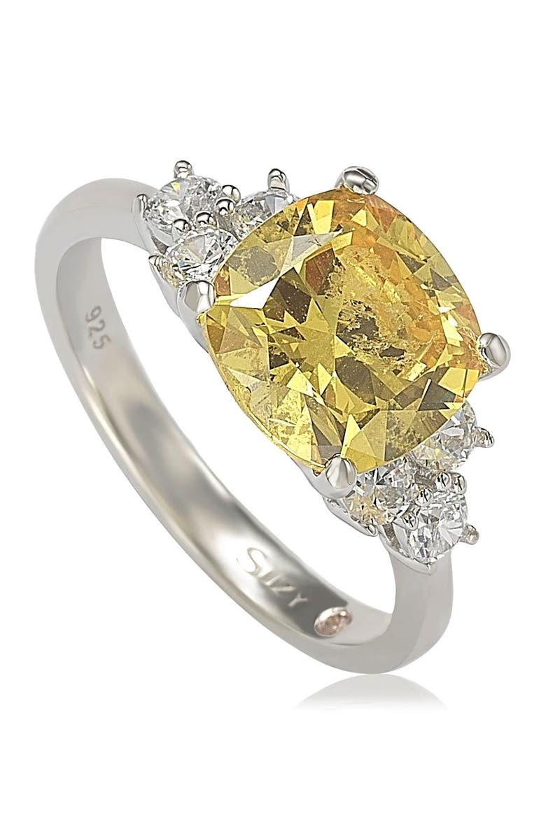SUZY LEVIAN Sterling Silver Yellow Cubic Zirconia Engagement Ring, Alternate, color, Yellow