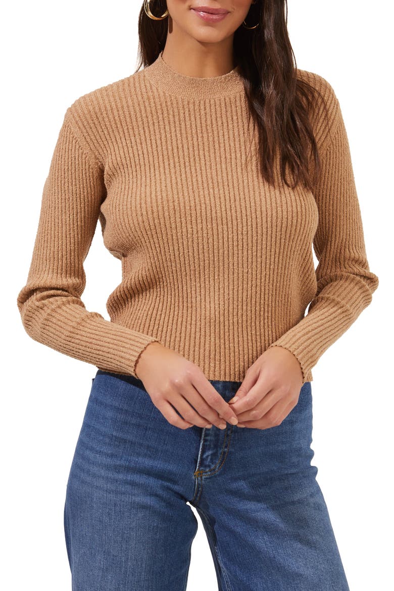 Prescott Twist Back Cutout Sweater, Main, color, CAMEL