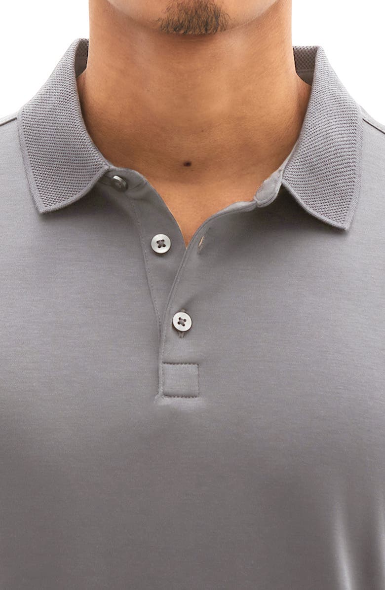 Robert Barakett Georgia Long Sleeve Polo, Alternate, color, Griffin Grey