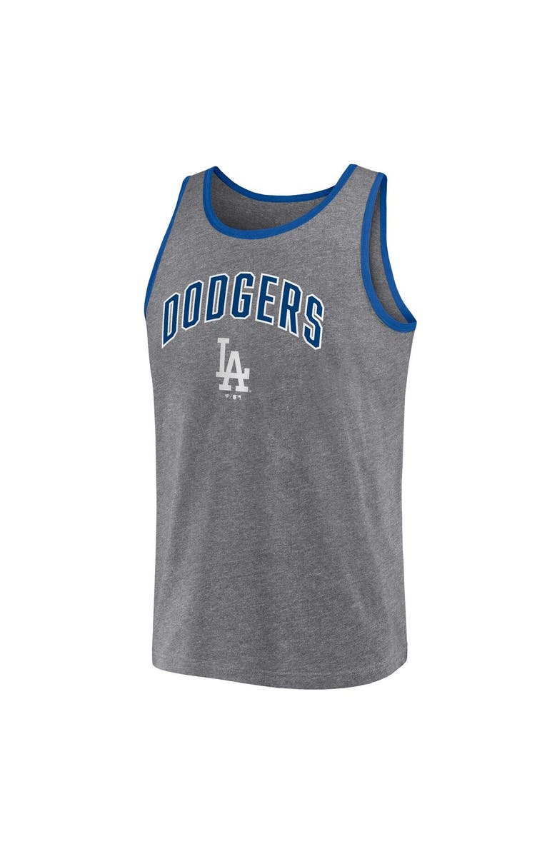 FANATICS Men's Fanatics Branded  Heather Gray Los Angeles Dodgers Primary Tank Top, Alternate, color, 