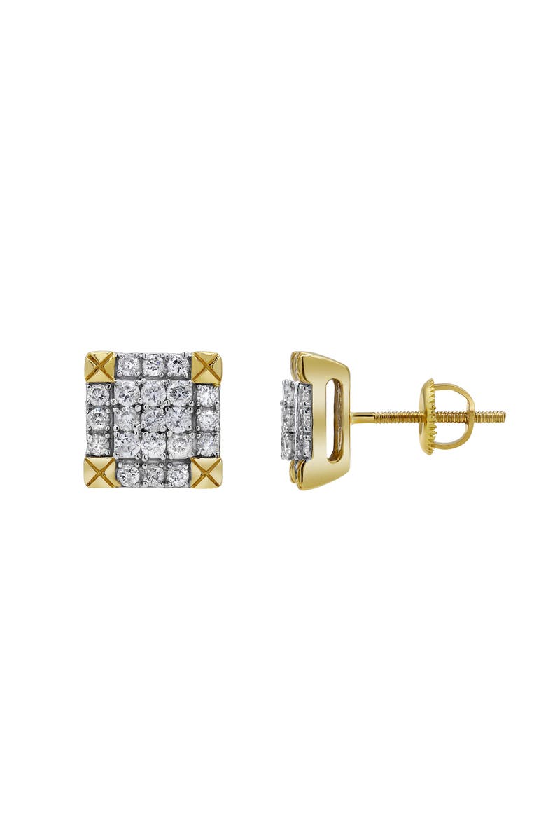 LuvMyJewelry Diamond Trunk 14K Yellow Gold Diamond Stud Earrings - 0.75ct., Main, color, 14K Yellow Gold