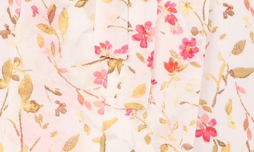 CECE CECE FLORAL PRINT FLUTTER SLEEVE GEORGETTE TOP