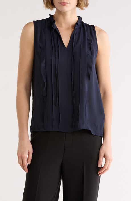 ELIE ELIE TAHARI Ruffle Sleeveless Top