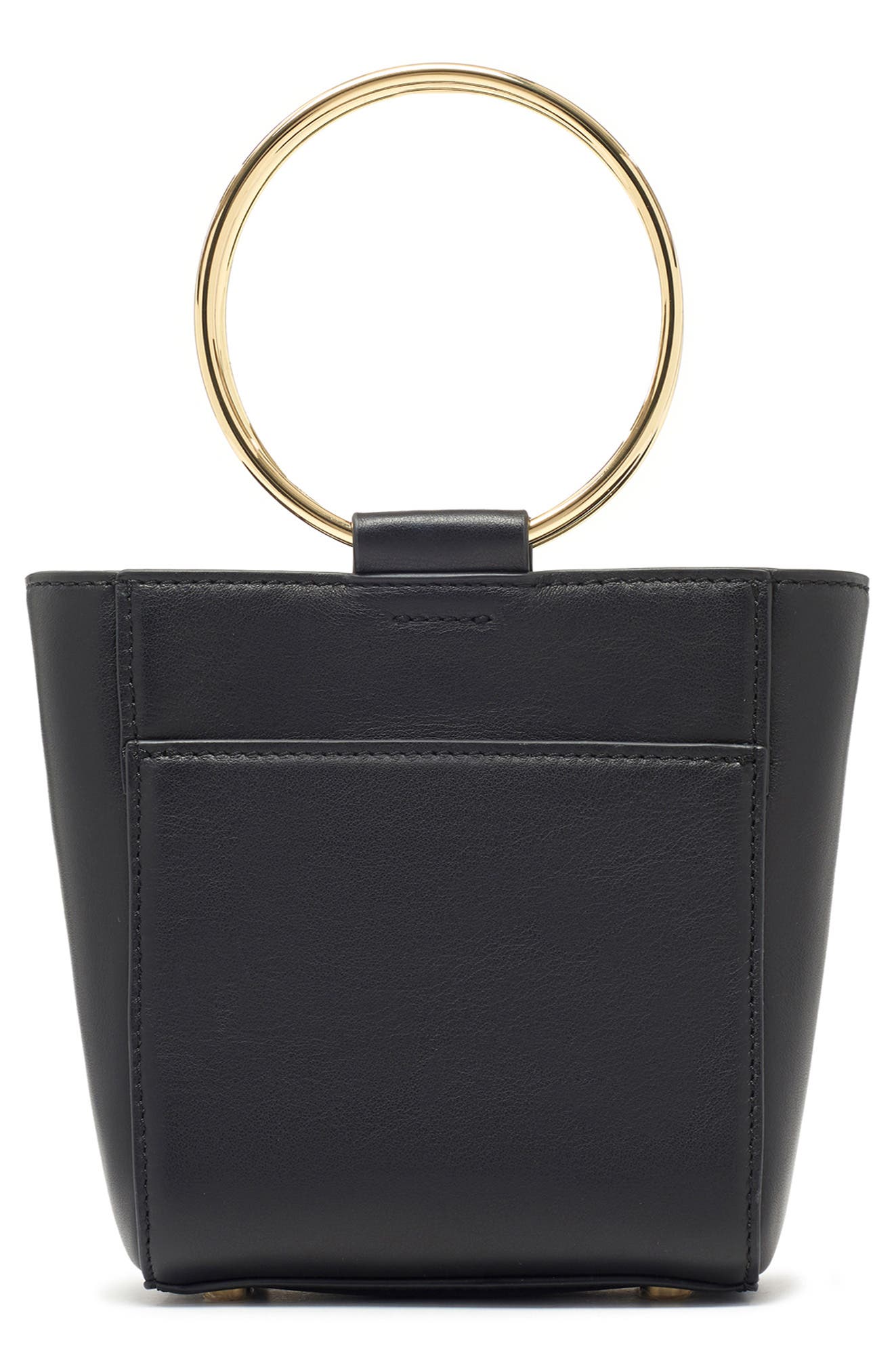 Le Bucket Mini Leather Bag, Alternate, color, BLACK/ GOLD