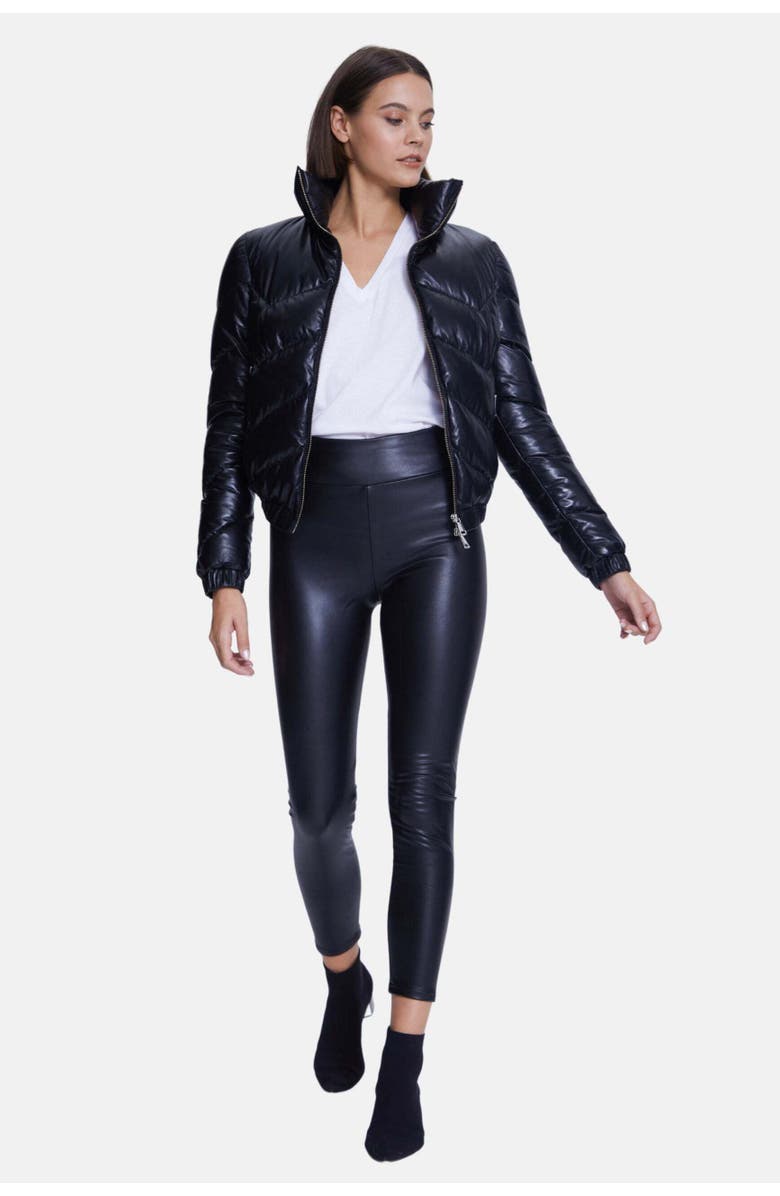 FURNIQ UK Octavia Leather Jacket, Alternate, color, Black