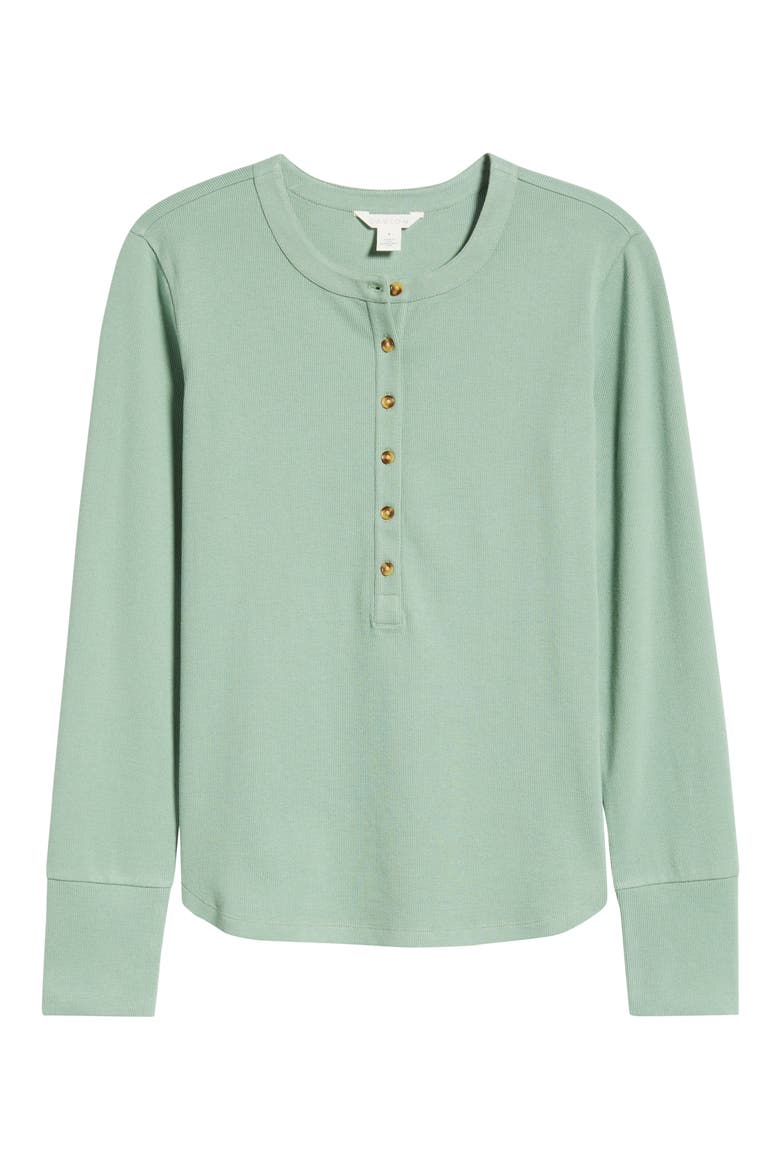 Rib Henley, Alternate, color, GREEN HEDGE