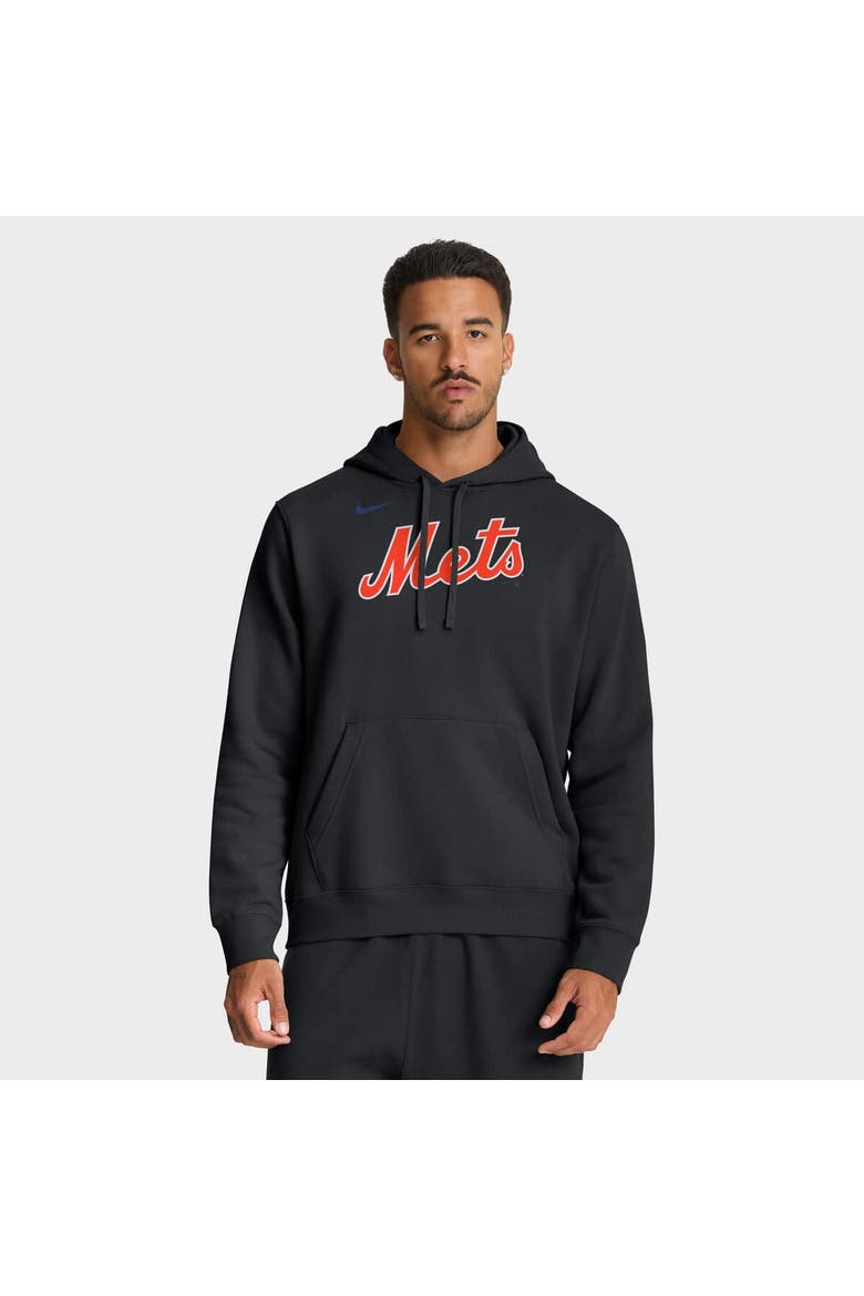 Men's Nike Black New York Mets Club Hoodie, Main, color, Black
