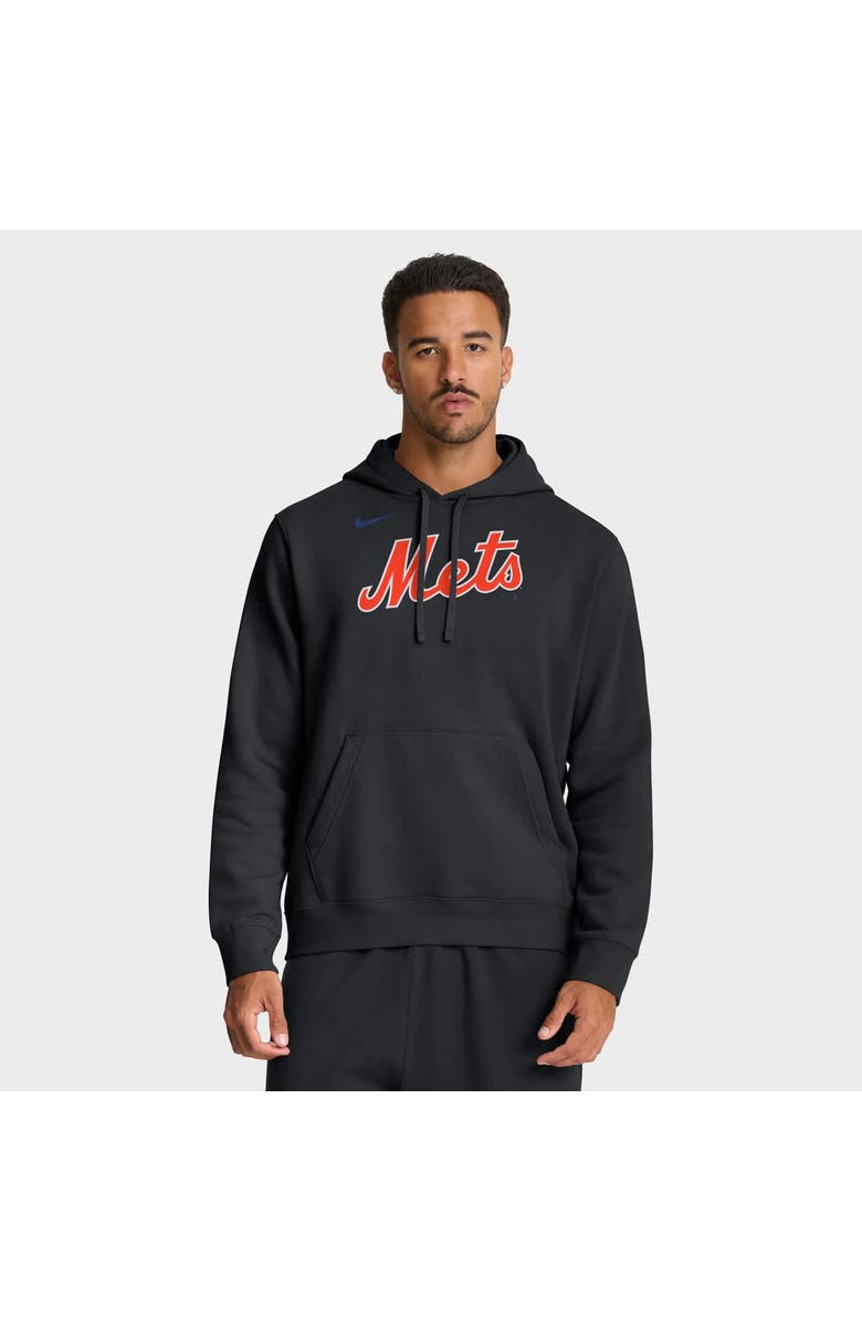 Nike Men's Nike Black New York Mets Club Hoodie, Main, color, Black