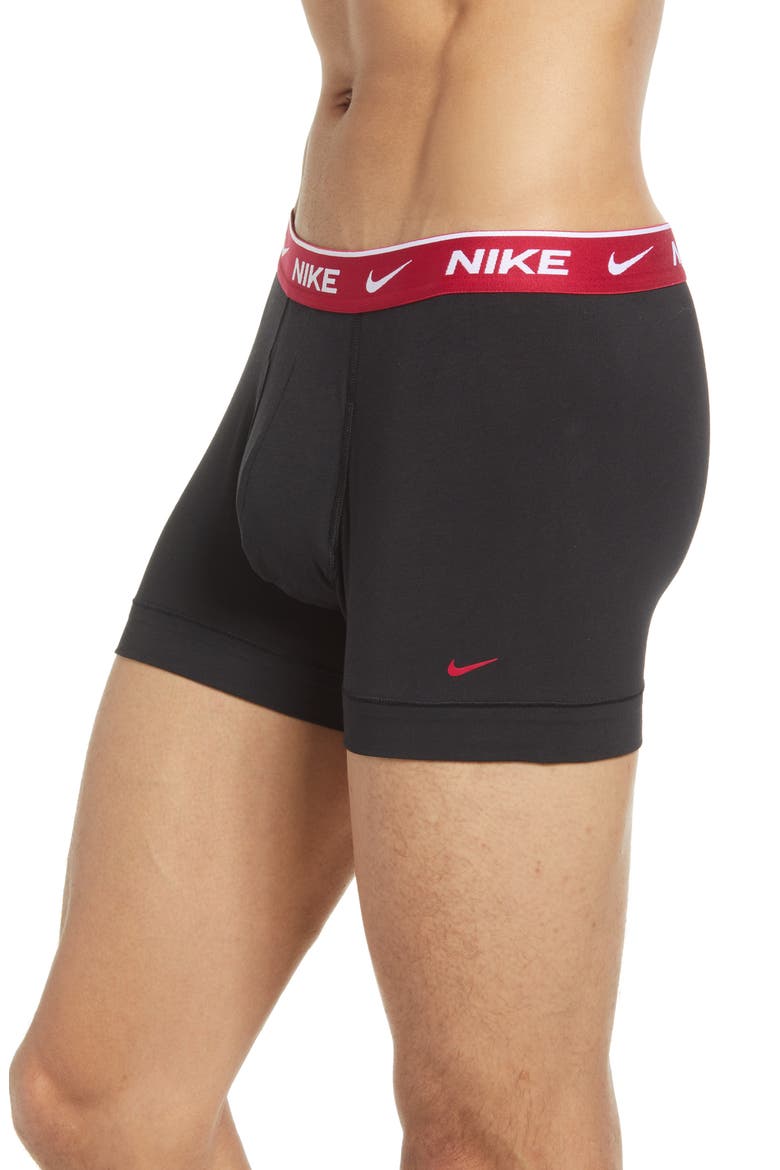 3-Pack Dri-Fit Essential Stretch Cotton Trunks, Alternate, color, BLACK/BLUE/HIBISCUS/OBSIDIAN