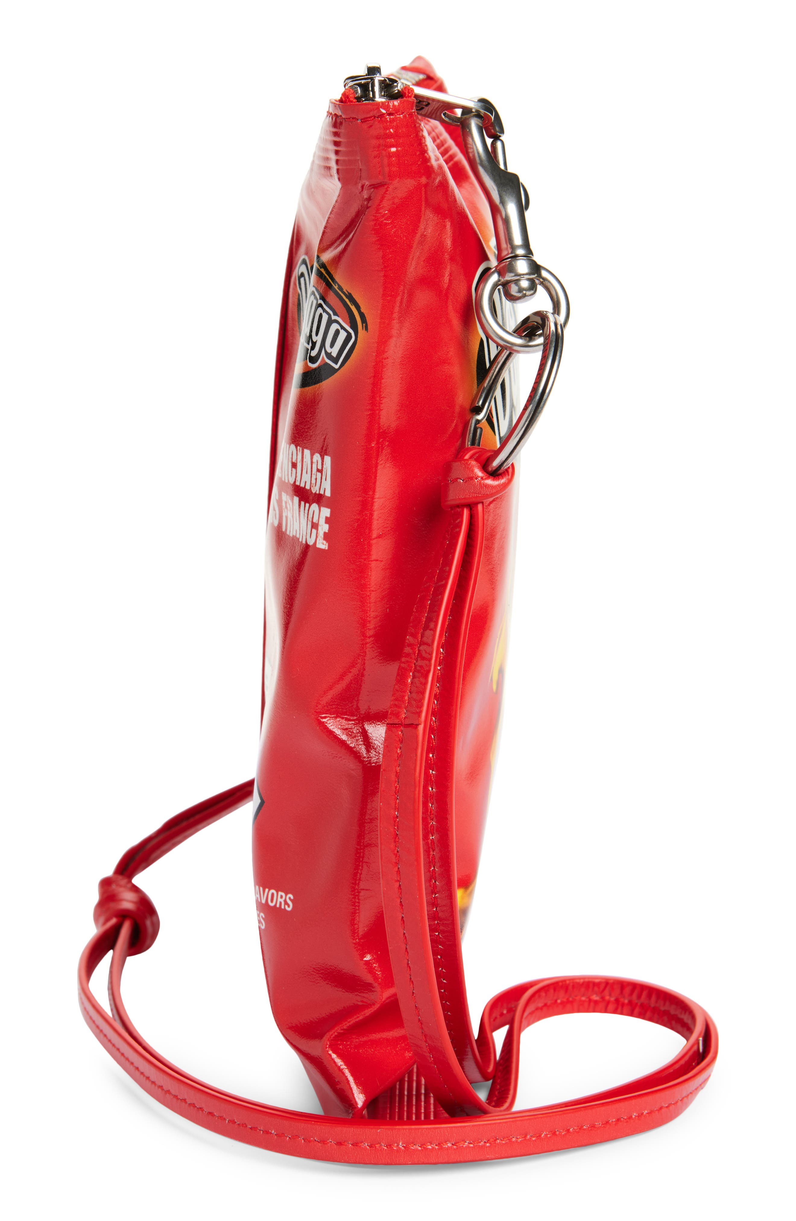 Balenciaga Chips Leather Phone Pouch, Alternate, color, 