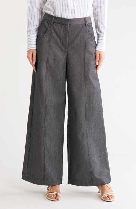 Delaney Wool & Cotton Wide Leg Pants
