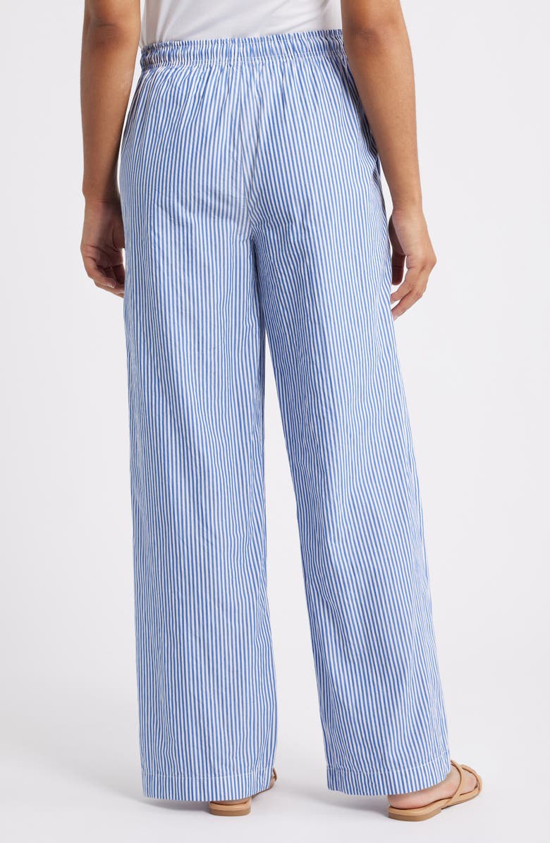 beachlunchlounge Reed Stripe Cotton Pants, Alternate, color, Maya Blue